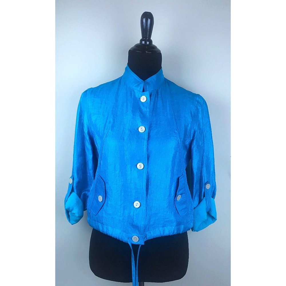 Linear Cropped Jacket Blue - Sz PS